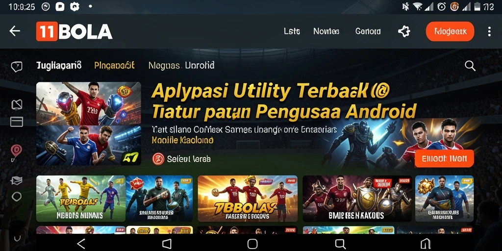 Tampilan antarmuka utama aplikasi 11BOLA yang simpel dan efisien.