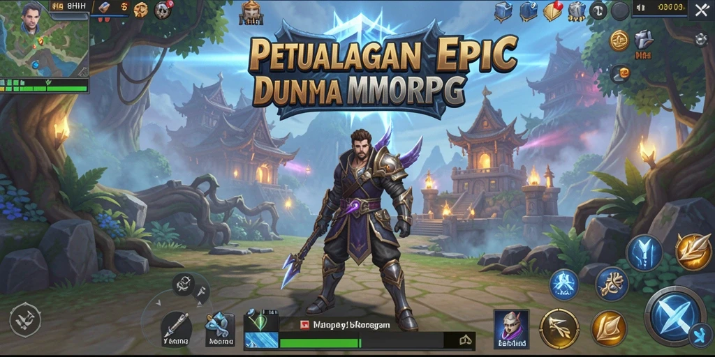 Screenshot gameplay 8HHH menampilkan aksi seru dalam dunia fantasy.