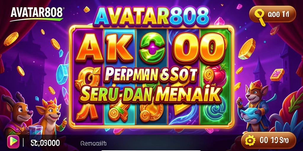 Screenshot gameplay AVATAR808 menampilkan mesin slot yang menarik dan penuh warna.