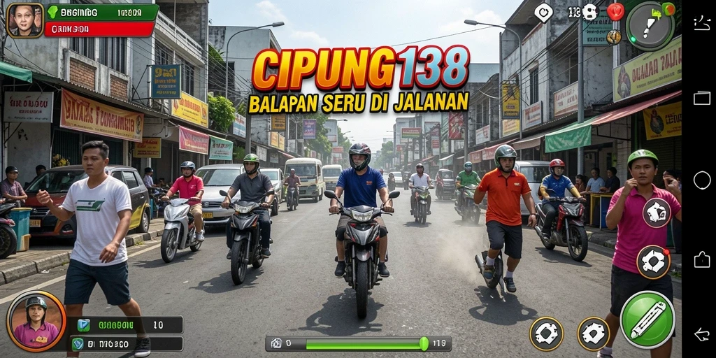 Tampilan langsung dari gameplay balapan mendebarkan di CIPUNG138.