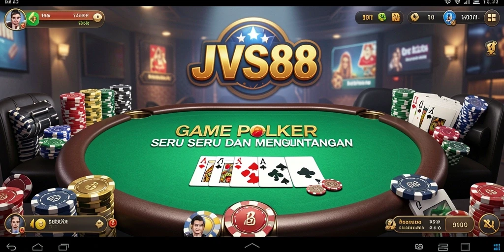 Tampilan seru dan menarik saat bermain poker di JVS88.