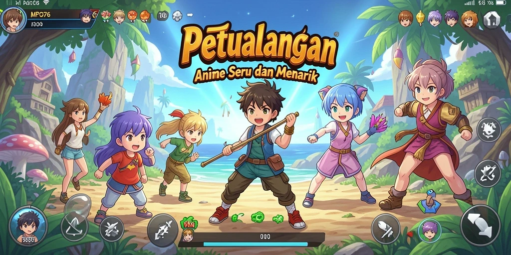Gameplay MPO76 yang menampilkan karakter Anime dalam aksi.