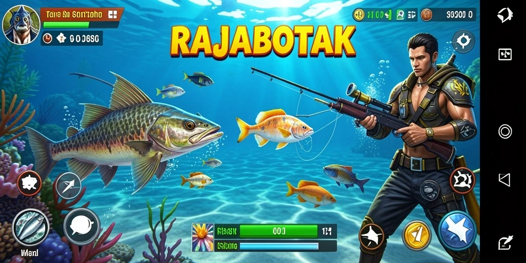 Tampilan gameplay menembak ikan yang mendebarkan di RAJABOTAK.