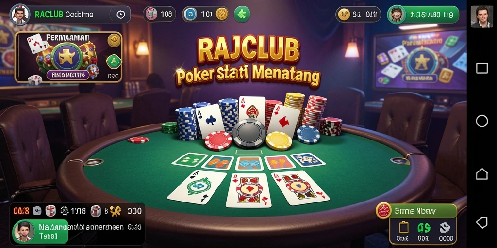 Gameplay menarik dari RAJACLUB yang menampilkan pertarungan Poker seru.